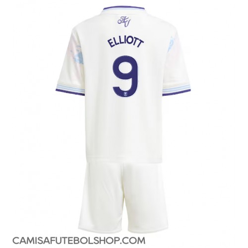 Camisa de time de futebol Aston Villa Harvey Elliott #9 Replicas 3º Equipamento Infantil 2025-26 Manga Curta (+ Calças curtas)